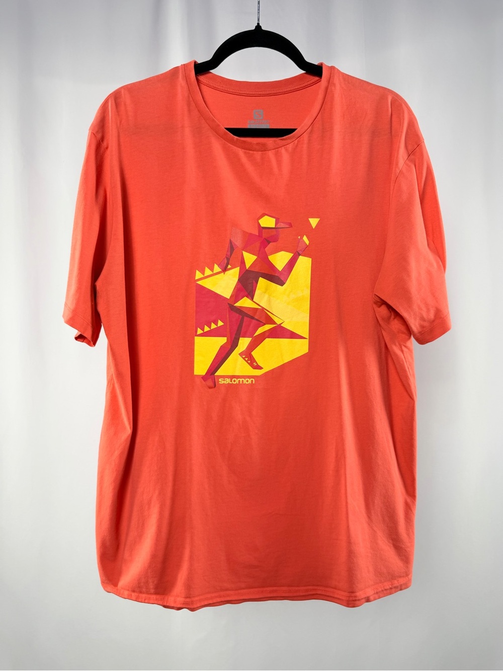 Salomon Orange Cotton Short-Sleeve Graphic Tee with Yellow Accent Size XL